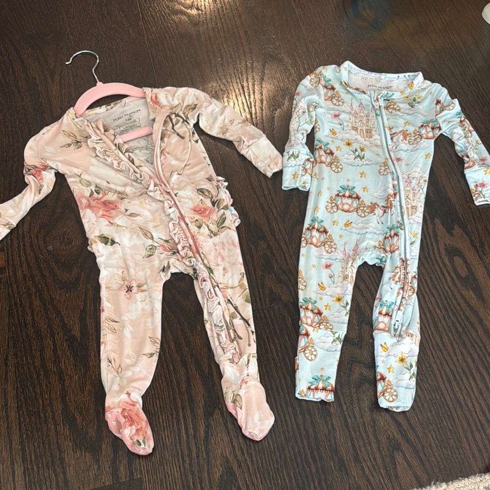 Posh Peanut footie pj 3-6 months - set of 2